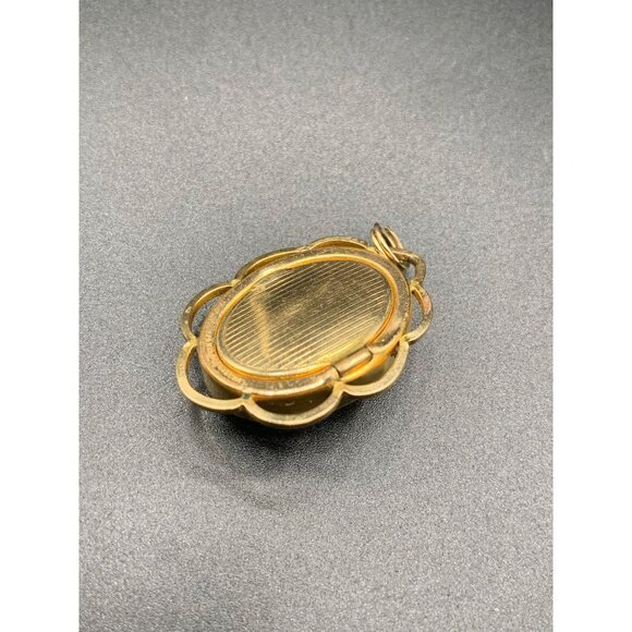 Vintage PR ST Co Gold Filled Locket Pendant Keepsake Ornate Front w Back Opening - Picture 4 of 7